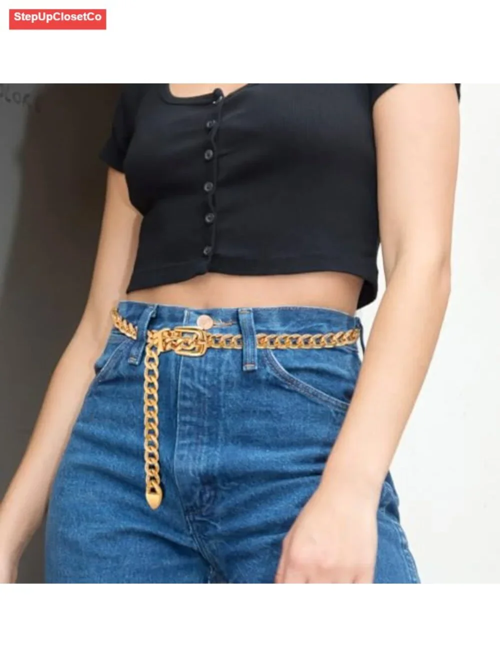 Metal Waist Chain Belt for Women, Gold Chain Belt for Dresses Jeans